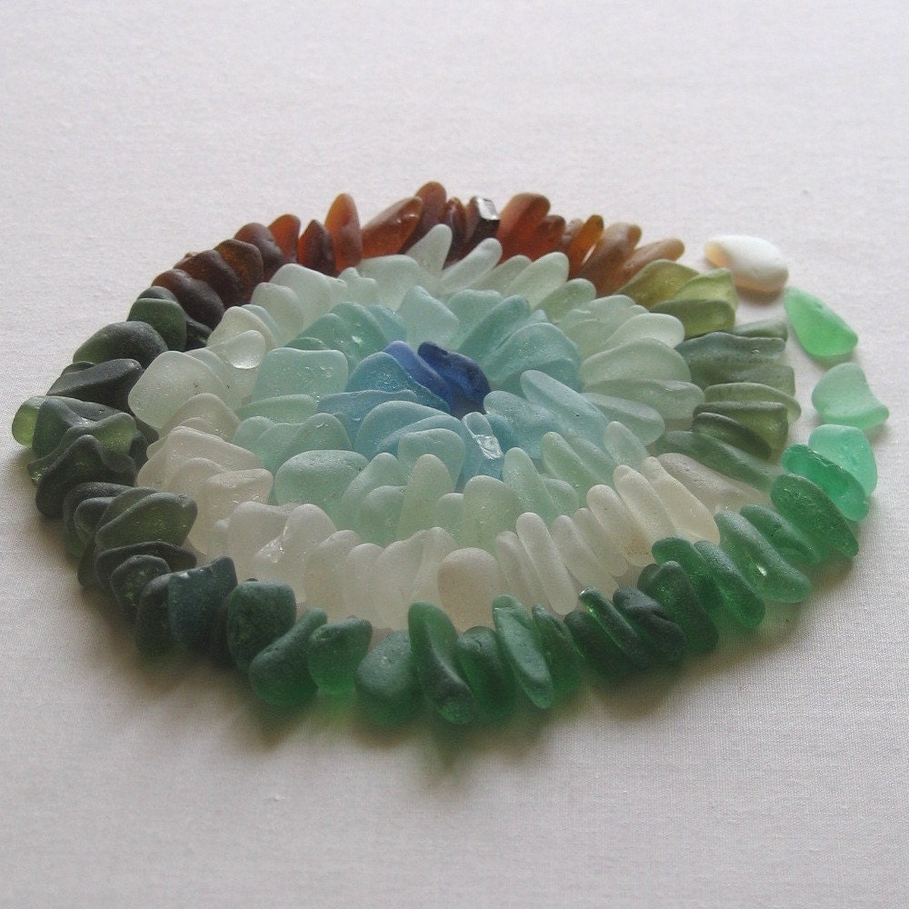 146 Natural Sea Glass Shards Small Mosaic and Craft Supplies (907)