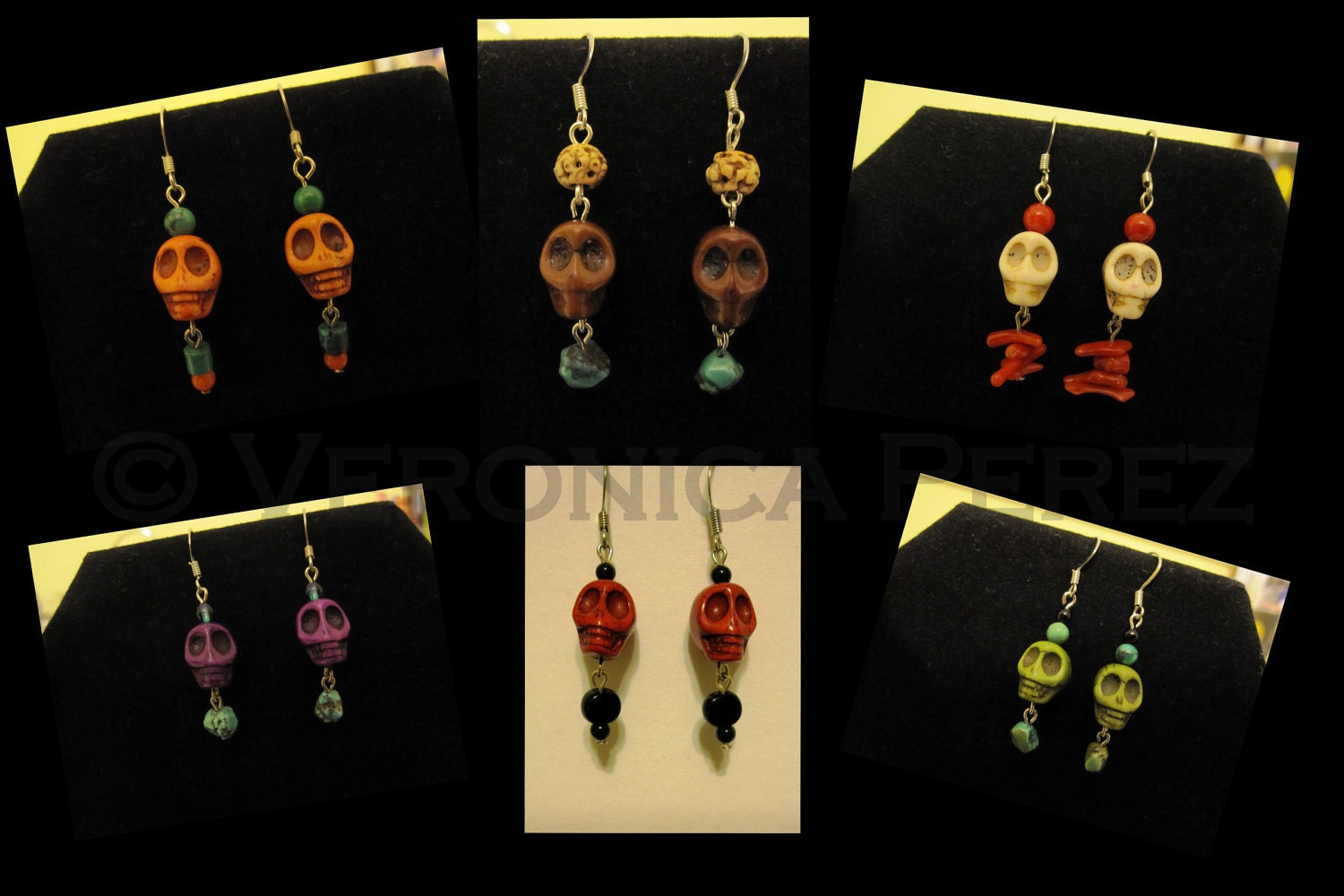 Stone Skull Earrings (1 pair)