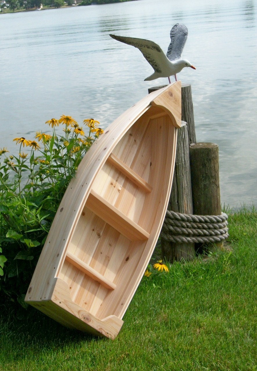Nautical wooden outdoor landscape a ll cedar boat garden box planter 