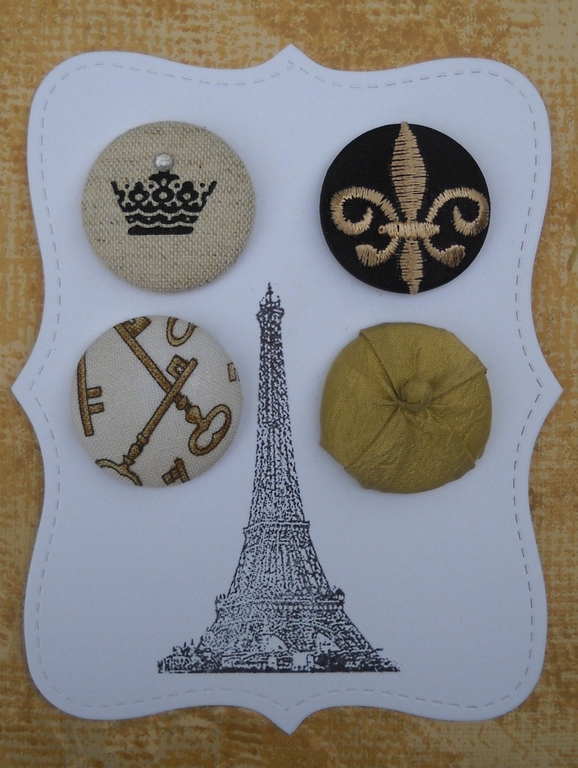 French Sampler- fabric covered button collection- size 45