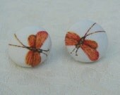 moths- fabric covered earrings