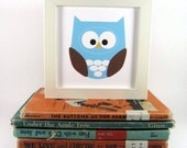 Owl Wall Art Animal, Owl Print, Home Decor, Nursery Pictures, Blue Owl, Forest Animal, Woodland Creature