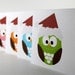 Christmas Owl Greeting Cards, Christmas Cards, Christmas Stationery, Santa Hats, Holiday Greetings, CIJ - set of 8