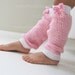 2T-3T Soft Pink and White Crochet Leg warmers for toddler girl