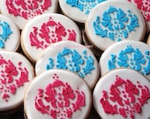 Custom Elegant Damask Cookies 1 dozen