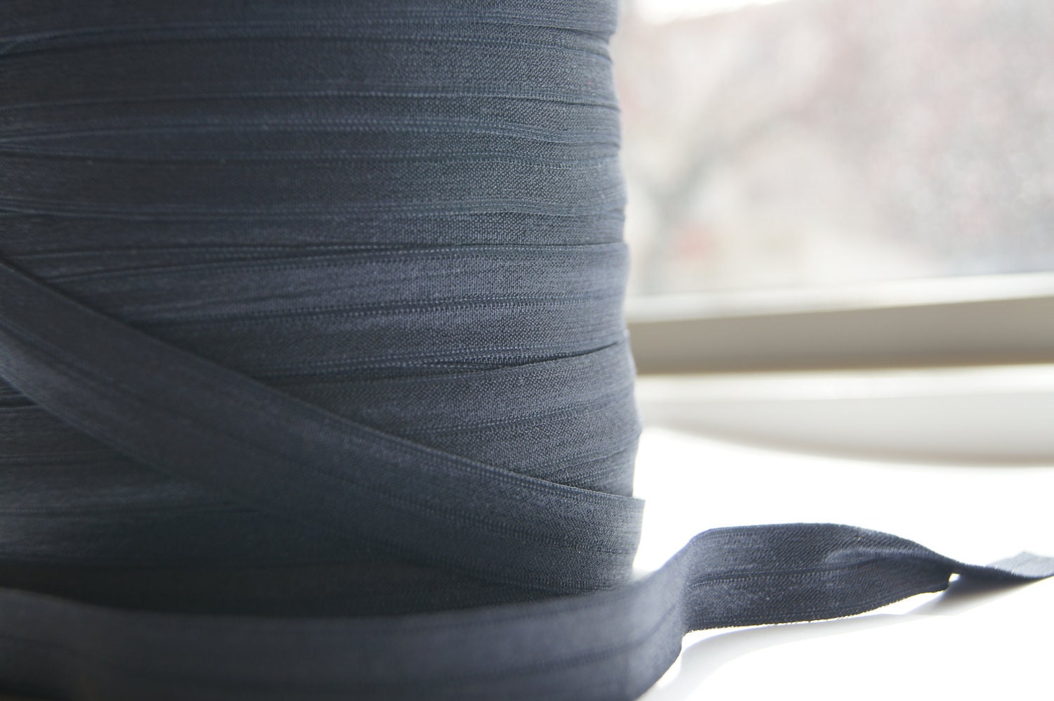 5/8" Inch Fold Over Elastic - 5 Yards of Dark Grey FOE