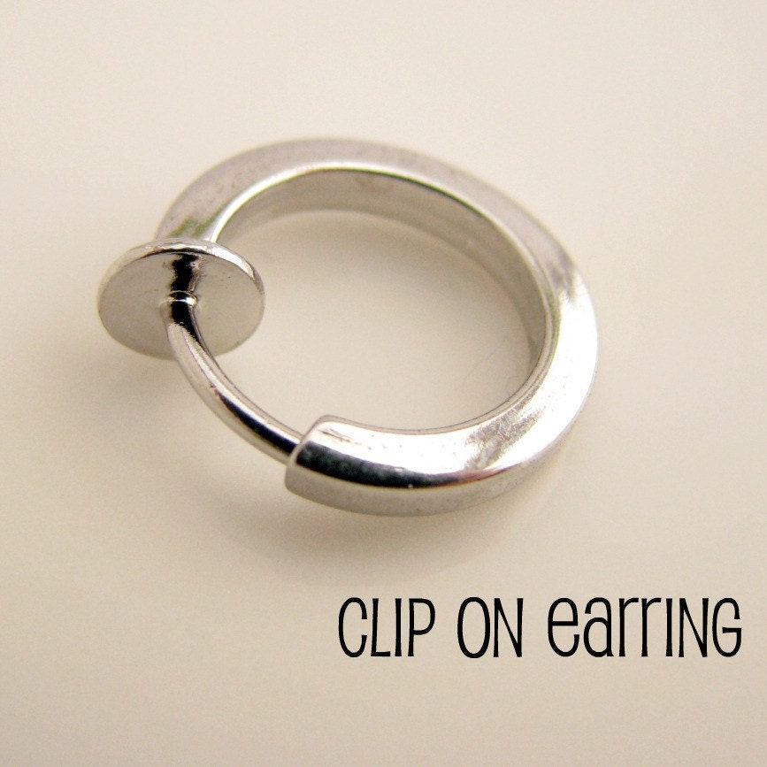 Mens Clip On Earring- Nose Ring - Ear Cartilage Ring- Size SMALL - Single Earring (no.570A)