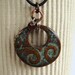 Ceramic Pendant, Deep Swirl in Aztec Turquiose Blue glaze, goes with anything