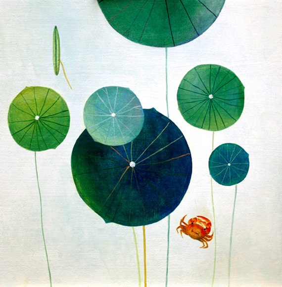 Limited Edition Print A4 size - A very small pond / crab 17/50