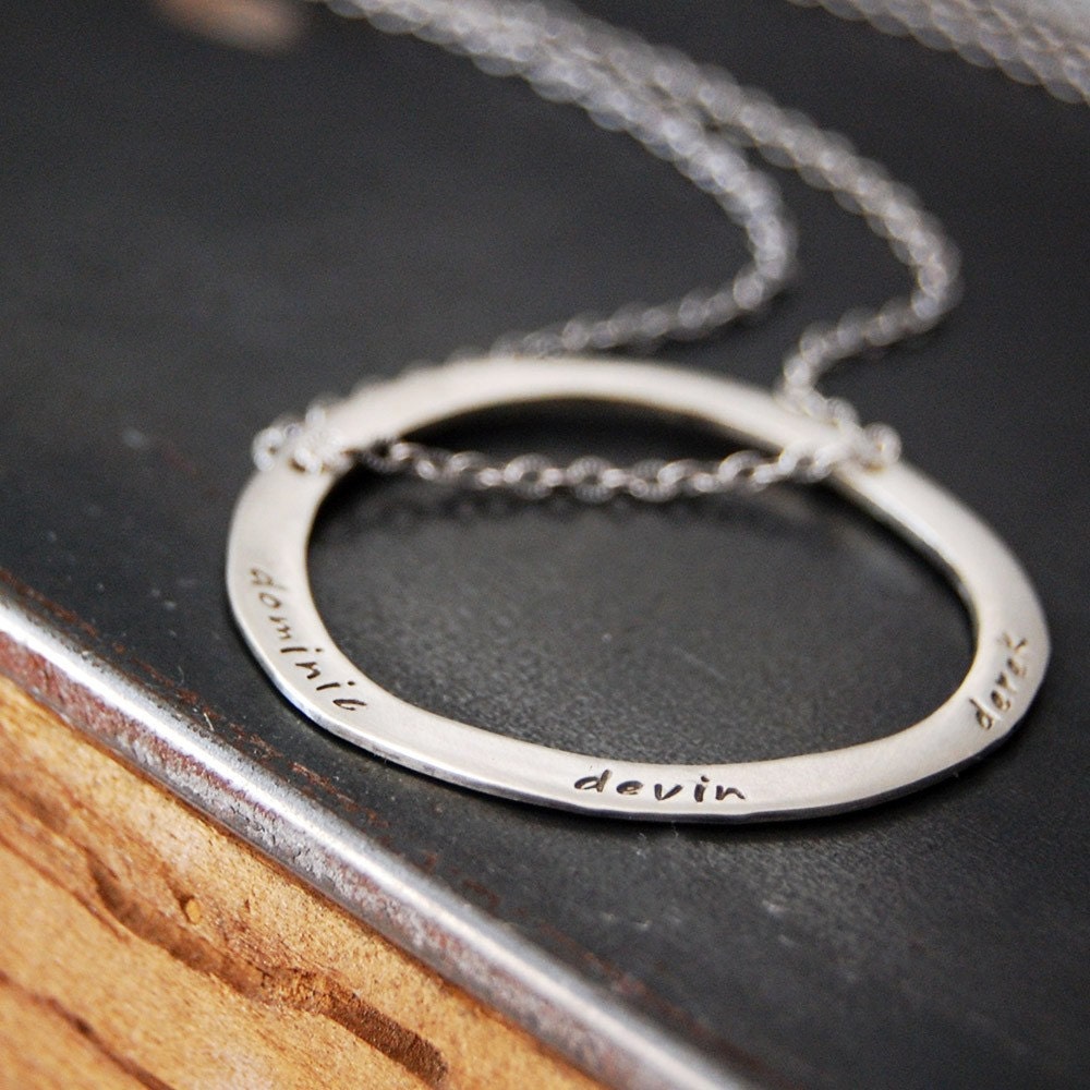Circle of My Life Necklace - Custom Lower Case Names or Words