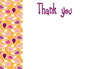 M2M pink-purple-orange flat Thank You set of 12