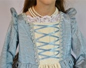 Girl's Princess Dress Renaissance Blue Medieval Size 8-10