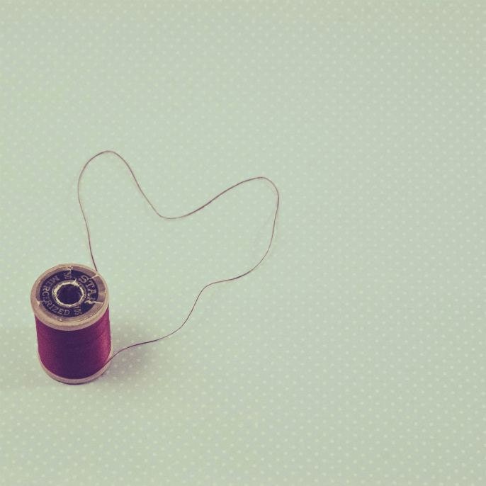 Sew in Love - Square Photography Print - Sewing Craft Thread Spool Macro Vintage