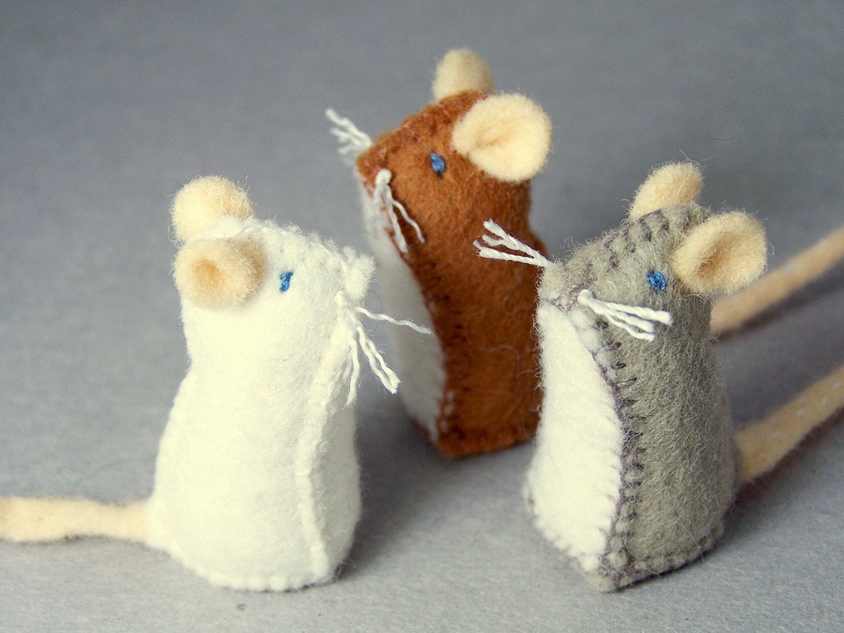 Little Felt Mice - set of 3