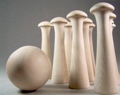 Mushroom Bowling Game - Natural Wood Waldorf Toy