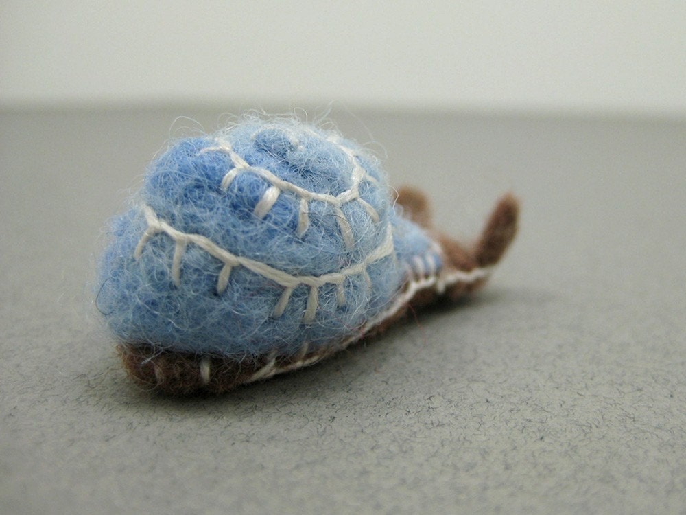 Tiny Snail Toy: Waldorf Inspired Natural Wool Felt Animal, Heirloom Children's Toy