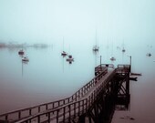 Seawall in fog, Acadia National Park, ME - Large 20 X 14 serene fine-art print
