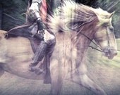He Isn't Coming - 8 X 8 fine-art photographic collage print of a knight in shining armor