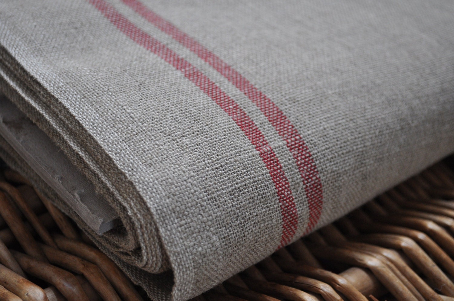 French Linen - Red Stripe