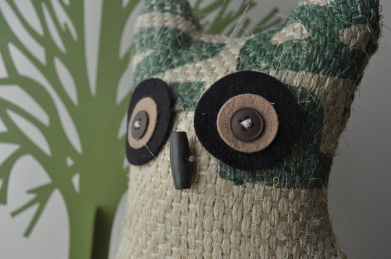 Coffee Sack Owl - Little Bookend - Blondie