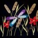 Dragonfly with Cattails Apron (Black)
