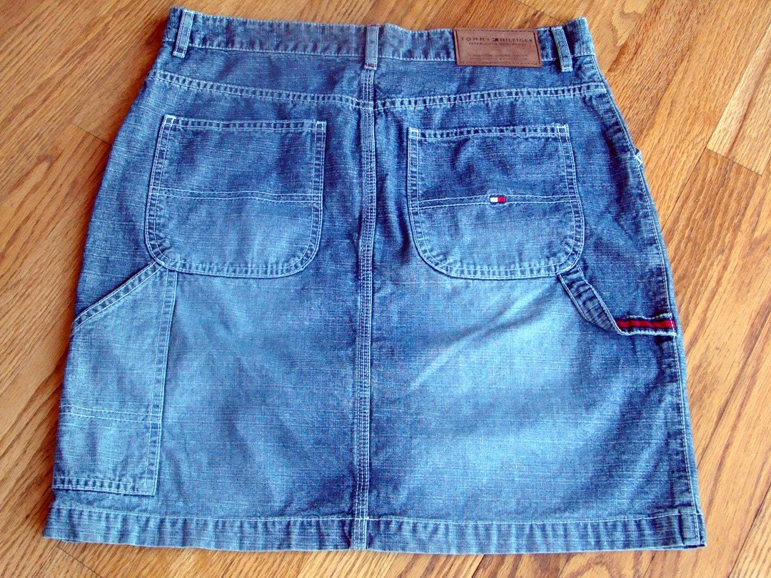 Pink Fleur Reclaimed Denim Skirt