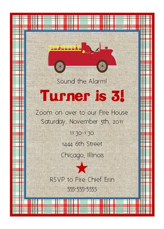 Boys Vintage Firetruck Printable Party Package Il_570xn
