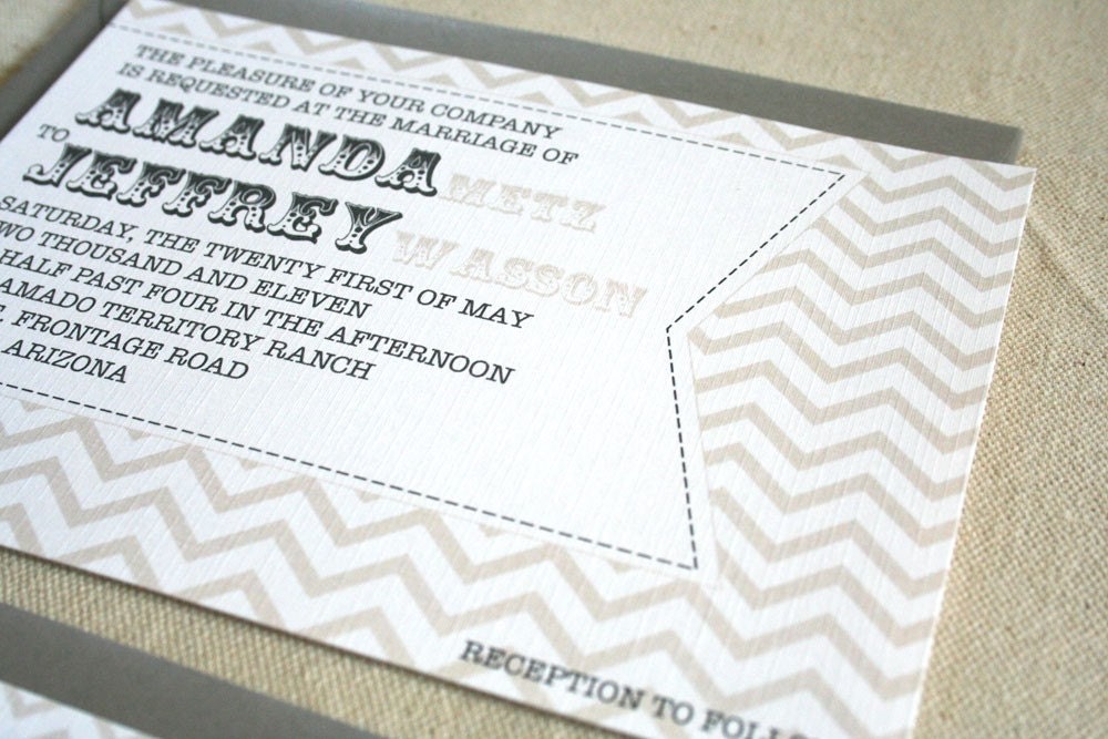 Chevron Wedding Package Reserved for Katie
