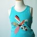 City Scrappy Blossoms Girl's Medium 7 8 TWEEN Applique Tank....ShereeAtelier New Boutique Custom