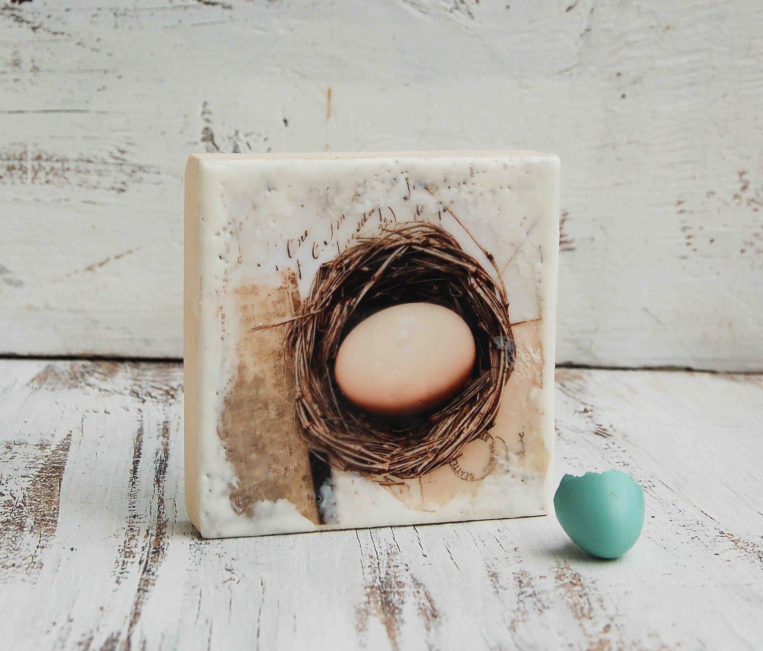 One in the NEST Encaustic Mini Photo Painting