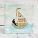 Sailing on a SONG Original Encaustic Mixed Media Painting Vintage Sheet Music Art