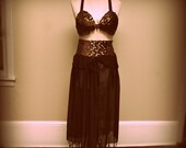 SALE vintage 1960's i dream of jeanie gold sequin belly dancing outfit