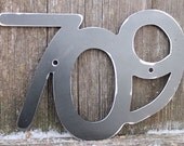 Metal House Number Set of Three Metal address number