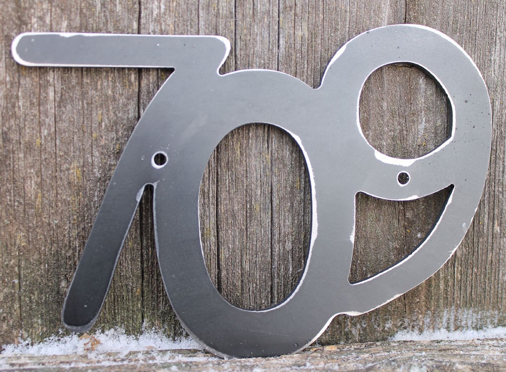 Metal House Number Set of Three Metal address number