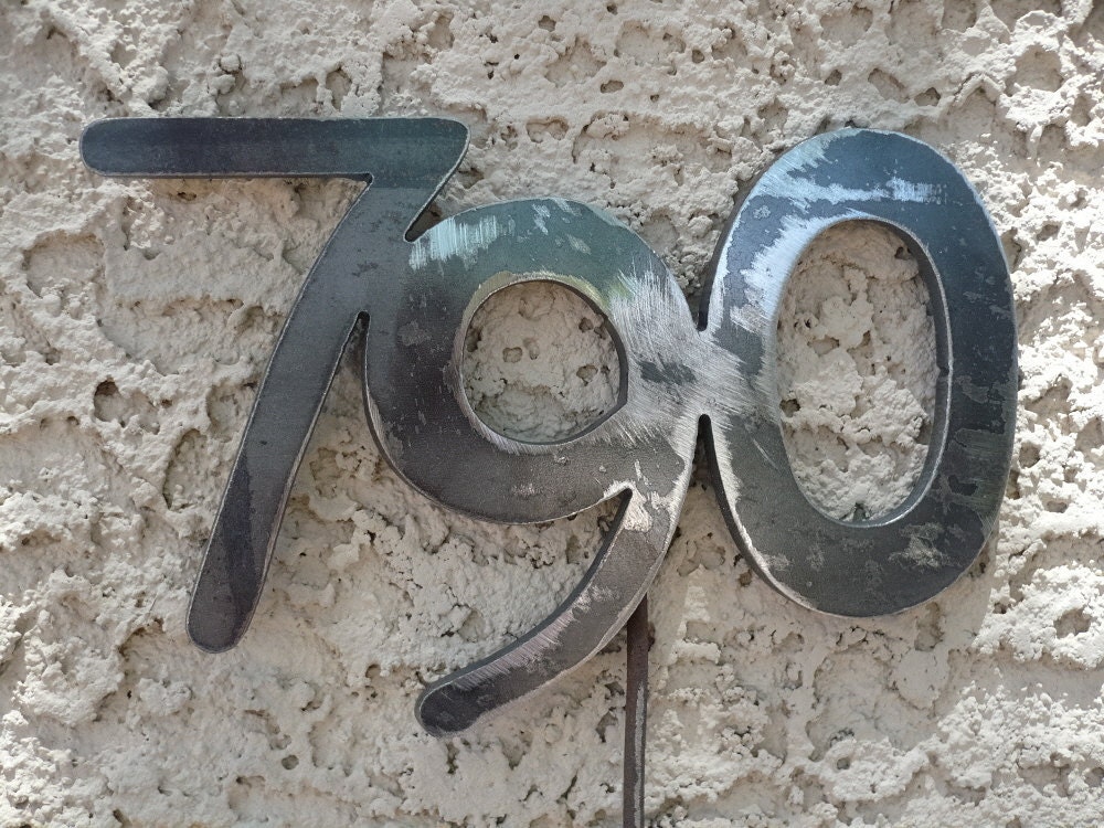 Metal House Number Set of Three Metal address number