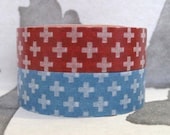 japanese deco masking tape - set of 2 - cross -red and blue
