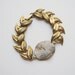 RESRVED For Lisa. Chunky Stone Vintage Leaf Chain Bracelet.