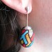 beaded earrings multicolor olive shaped by DONAULUFT