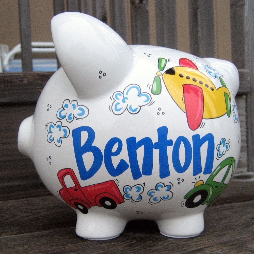 Large-Custom Personalized Piggy Bank-Transportation