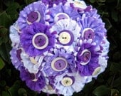 Lavender Polka Dot Button Bridal Wedding Bouquet