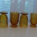 4 Footed Amber Juice Glasses by Indiana Glass