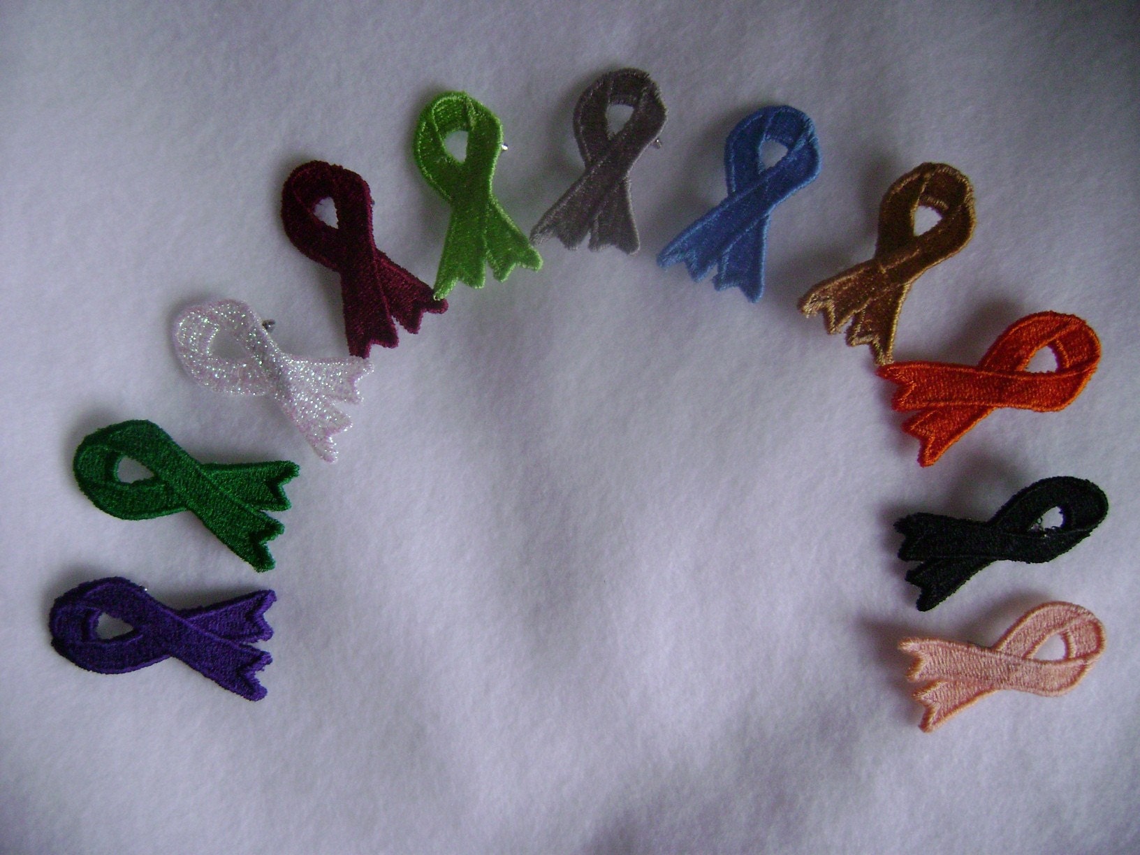 Cancer Awareness Ribbon - Embroidered pins