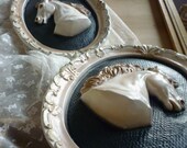 backyard ponies - cottage chic chalkware horse head plaques