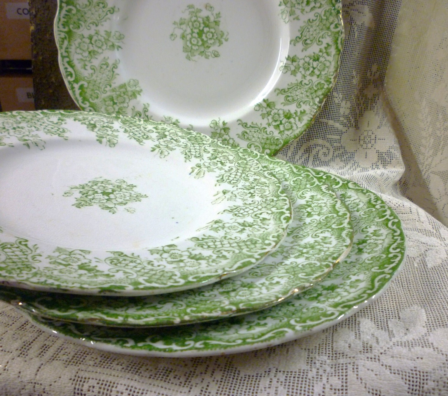 Green and White Ceramics on Pinterest Teal Green, Toile and Green