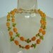 Vtg1960s Fruit and Flower Plastic Bead Necklace Tropical Sherbert
