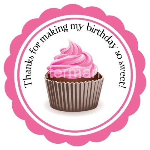 Birthday Cupcake Labels PRINTABLE tags Round by