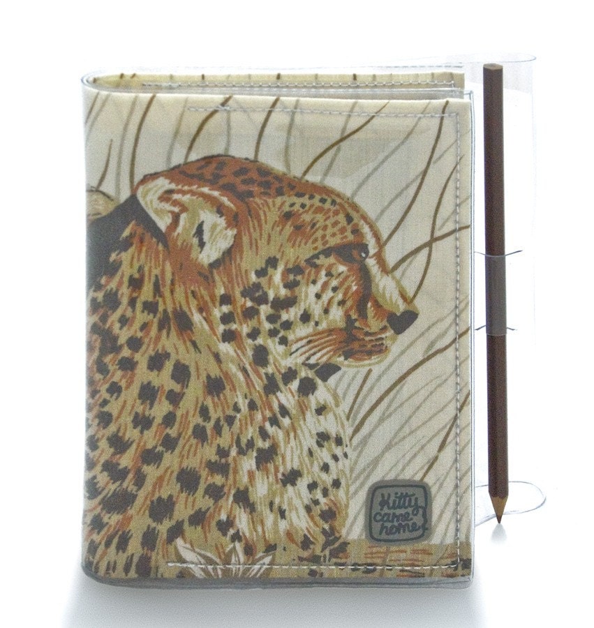 A6 Journal - Cheetah design vintage fabric