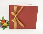 Wedding  guest book  lined (8x9) dusty rose with gold ribbon