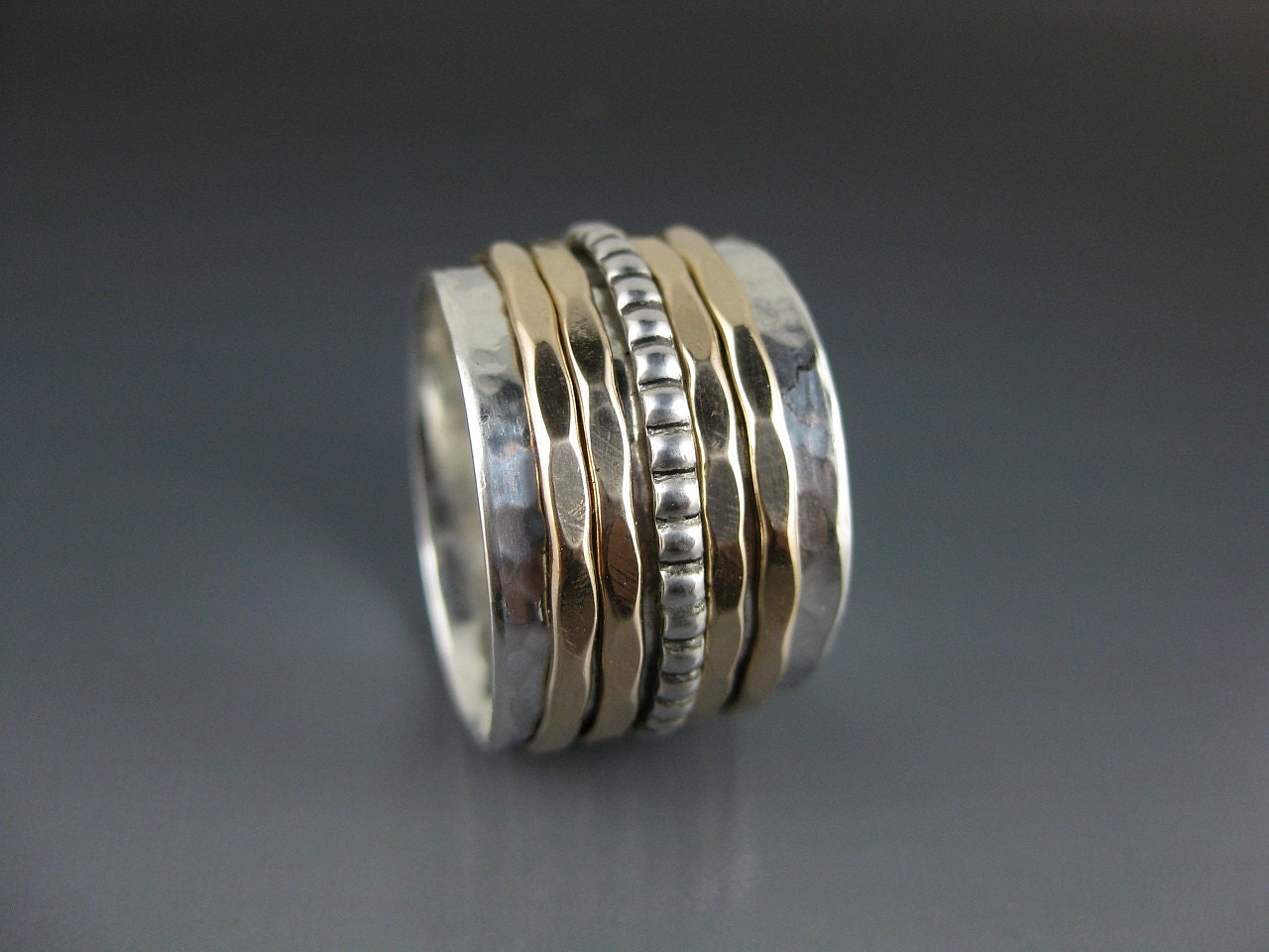 Silver Spinner Ring with Five Spinners
