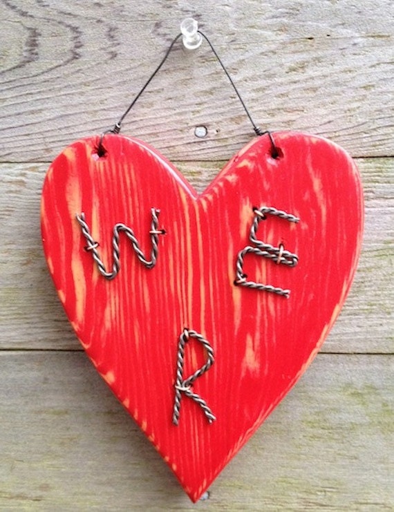 Rustic Red Wooden Heart
